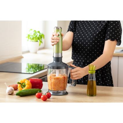 Sencor - Mixeur plongeant 4in1 1200W/230V acier inoxydable/vert