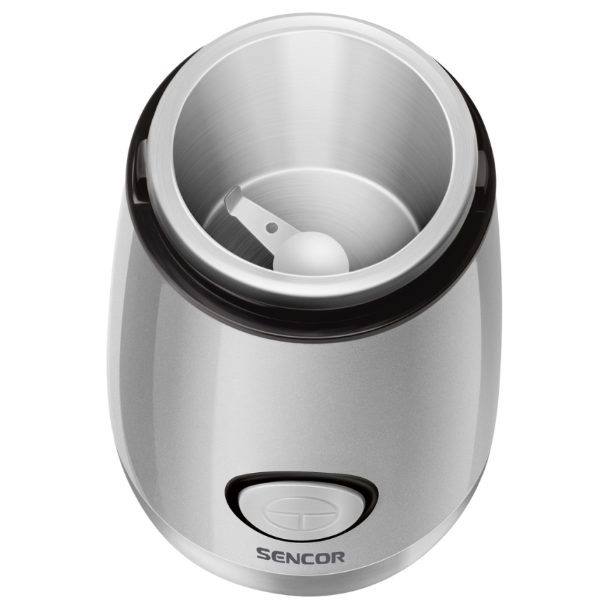Sencor - Moulin à café à grain électrique 60 g 150W/230V blanc/chrome mat