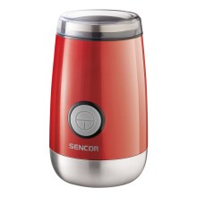 Sencor - Moulin à café en grain électrique 60 g 150W/230V rouge/chrome
