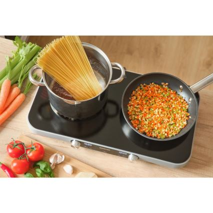 Sencor - Plaque de cuisson vitrocéramique à deux foyers avec écran LCD 3500W/230V