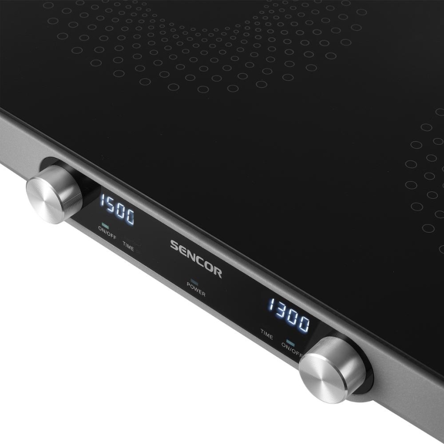 Sencor - Plaque de cuisson vitrocéramique à deux foyers avec écran LCD 3500W/230V