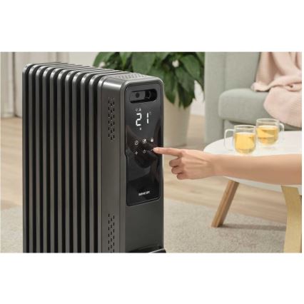 Sencor - Radiateur à bain d'huile 11 éléments 1000/1200/2400W/230V Wi-Fi noir