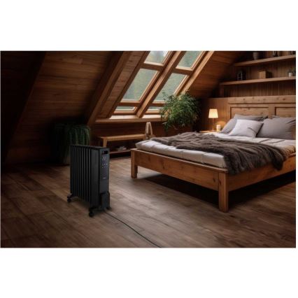 Sencor - Radiateur à bain d'huile 11 éléments 1000/1200/2400W/230V Wi-Fi noir