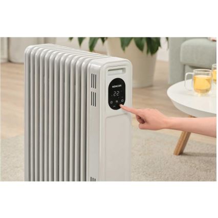 Sencor - Radiateur à bain d'huile à 13 ailettes 1000/2500W/230V blanc + télécommande