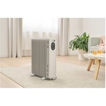 Sencor - Radiateur à bain d'huile à 13 ailettes 1000/2500W/230V blanc + télécommande