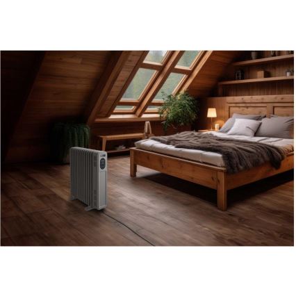 Sencor - Radiateur à bain d'huile à 13 ailettes 1000/2500W/230V blanc + télécommande