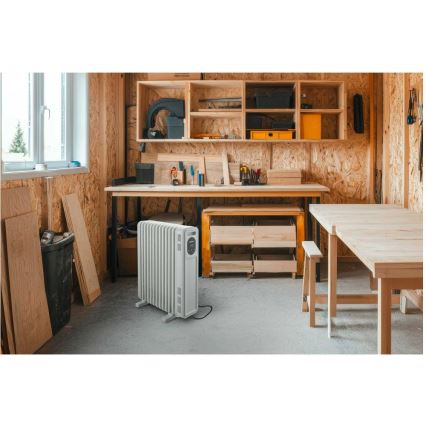 Sencor - Radiateur à bain d'huile à 13 ailettes 1000/2500W/230V blanc + télécommande