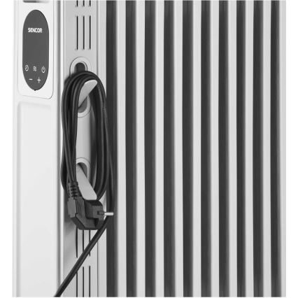 Sencor - Radiateur à bain d'huile à 13 ailettes 1000/2500W/230V blanc + télécommande