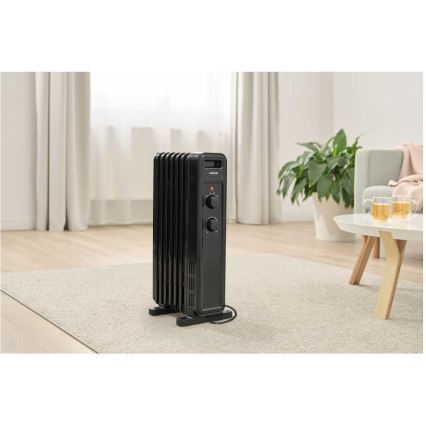 Sencor - Radiateur à bain d'huile 7 éléments 600/900/1500W/230V noir