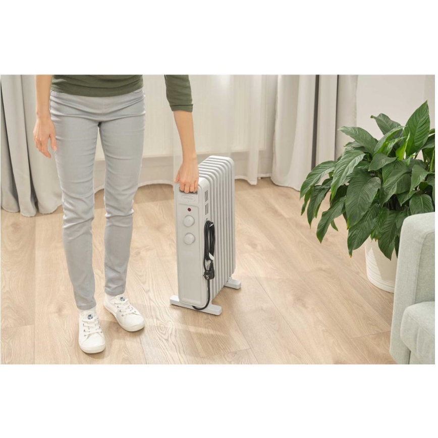 Sencor - Radiateur à bain d'huile 9 éléments, 800/1200/2000 W, 230 V, blanc