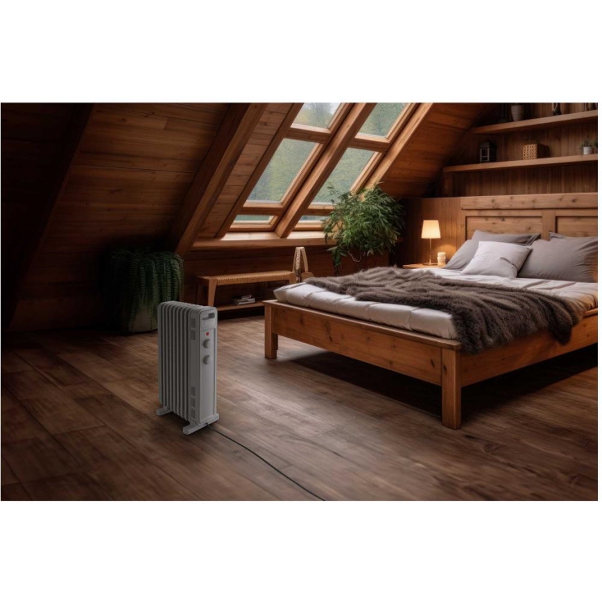 Sencor - Radiateur à bain d'huile 9 éléments, 800/1200/2000 W, 230 V, blanc