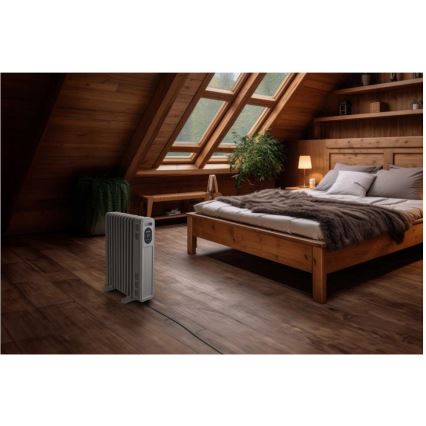 Sencor - Radiateur à bain d'huile à 11 éléments 1000/2300W/230V blanc + télécommande