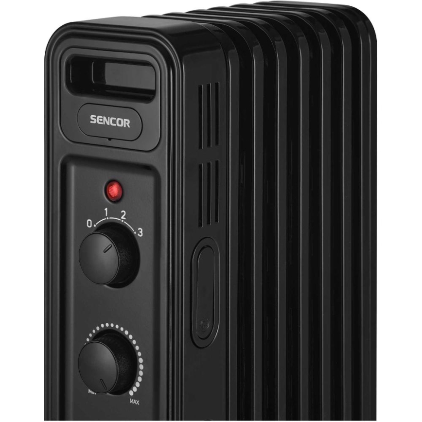 Sencor - Radiateur à bain d'huile à 7 ailettes 600/900/1500W/230V noir