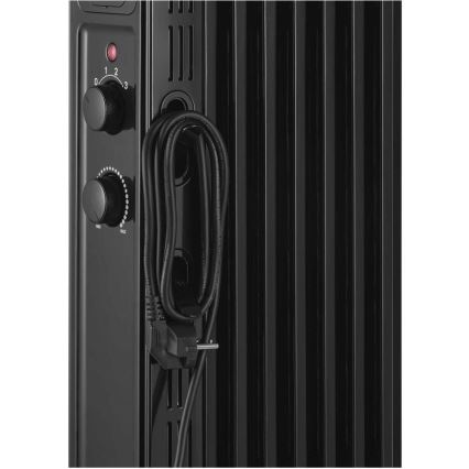 Sencor - Radiateur à bain d'huile à 7 ailettes 600/900/1500W/230V noir