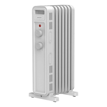Sencor - Radiateur à bain d'huile à 7 éléments 600/900/1500W/230V blanc