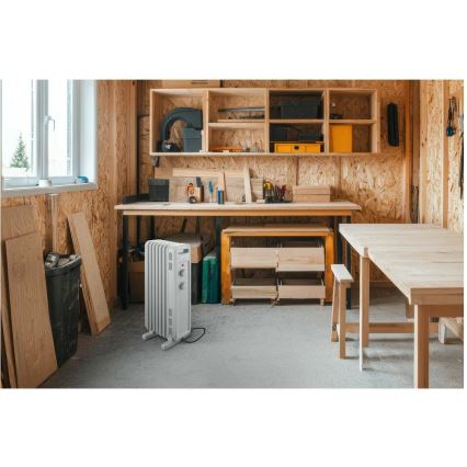 Sencor - Radiateur à bain d'huile à 7 éléments 600/900/1500W/230V blanc