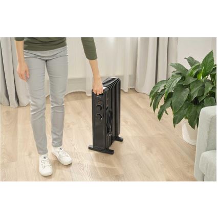 Sencor - Radiateur à bain d'huile avec 9 ailettes 800/1200/2000W/230V noir