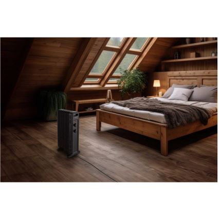 Sencor - Radiateur à bain d'huile avec 9 ailettes 800/1200/2000W/230V noir