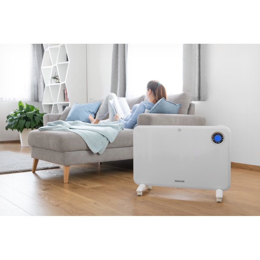 Sencor - Radiateur à convection avec écran LCD et thermostat 750W/1500W/230V IP24