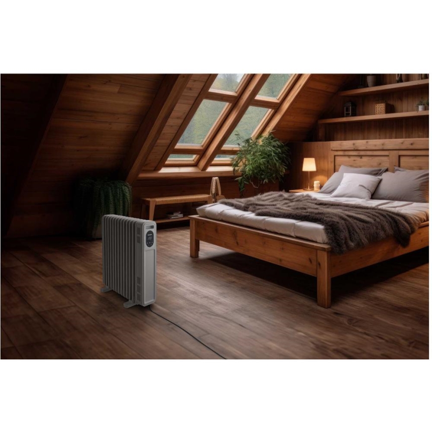 Sencor - Radiateur à bain d'huile 13 éléments 1000/2500W/230V blanc + télécommande