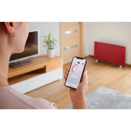 Sencor - Radiateur/convecteur électrique intelligent 1200/2400W/230V IP24 Wi-Fi rouge