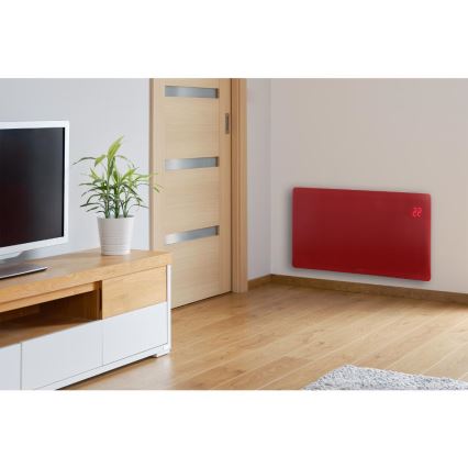 Sencor - Radiateur/convecteur électrique intelligent 1200/2400W/230V IP24 Wi-Fi rouge