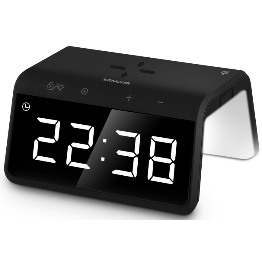Sencor - Réveil avec charge sans fil LED RGB 10W/1xCR2032