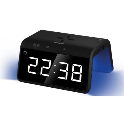 Sencor - Réveil avec charge sans fil LED RGB 10W/1xCR2032