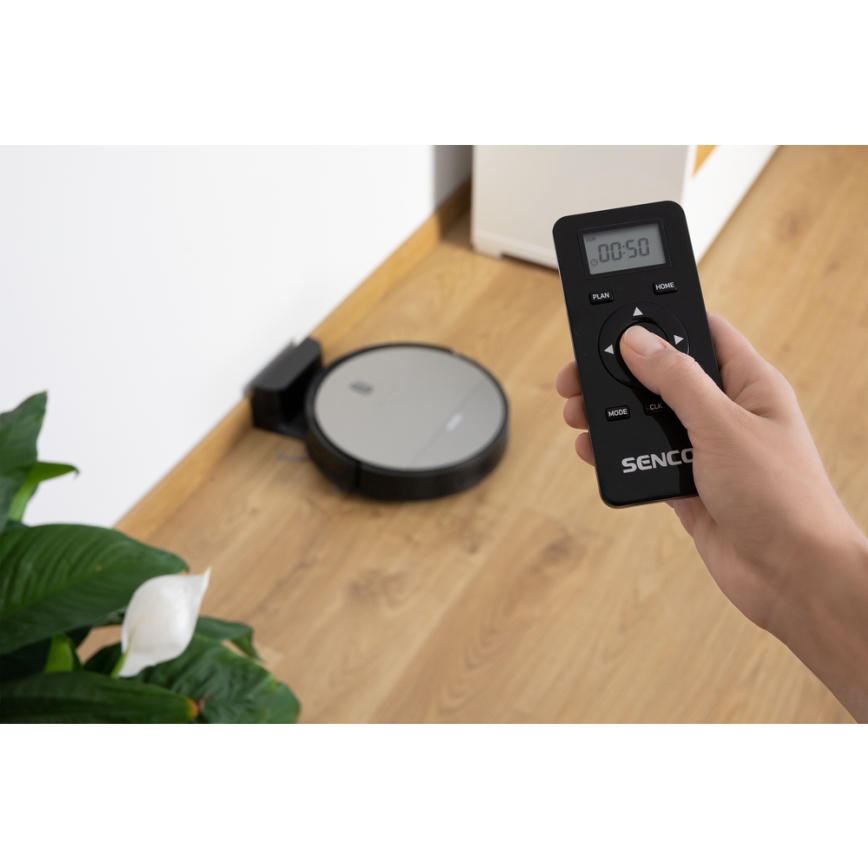 Sencor - Robot aspirateur avec une serpillière 2en1 25W 2600 mAh noir/argent + télécommande