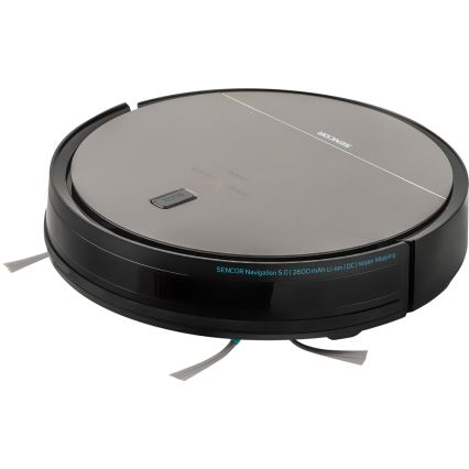 Sencor - Robot aspirateur avec une serpillière 2en1 25W 2600 mAh noir/argent + télécommande