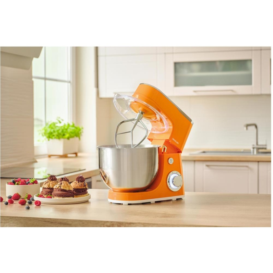 Sencor - Robot de cuisine avec bol en acier inoxydable 1300 W/230 V, orange