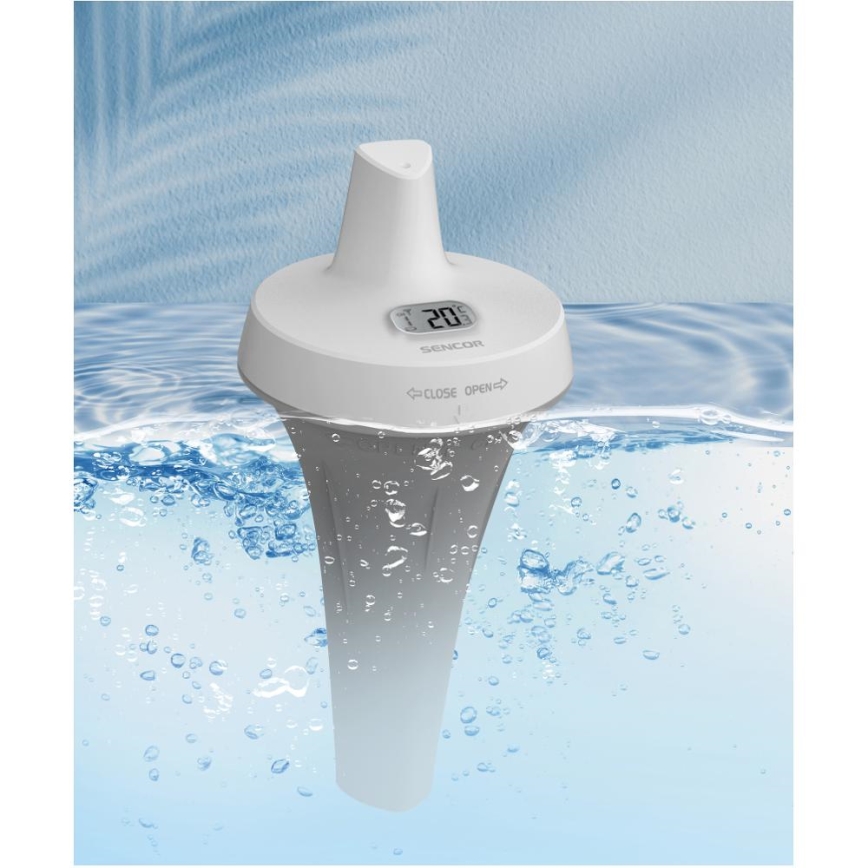 Sencor - Station météo avec capteur flottant sans fil pour piscine 2xAA + 2xAA IPX7