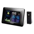 Sencor - Station météo avec écran LCD couleur et réveil 3xAAA + 2xAA noir