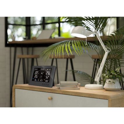 Sencor - Station météo professionnelle avec écran LCD couleur et réveil 5V/1xCR2032 + 3xAA