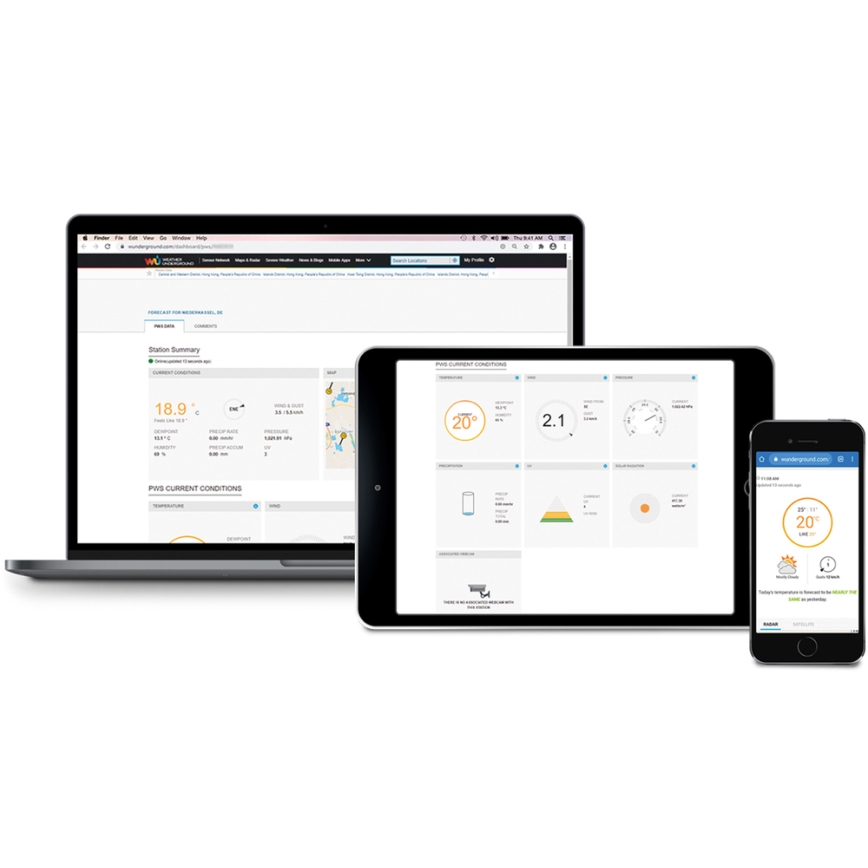 Sencor - Station météo professionnelle avec écran couleur LCD 1xCR2032 + 3xAA Wi-Fi