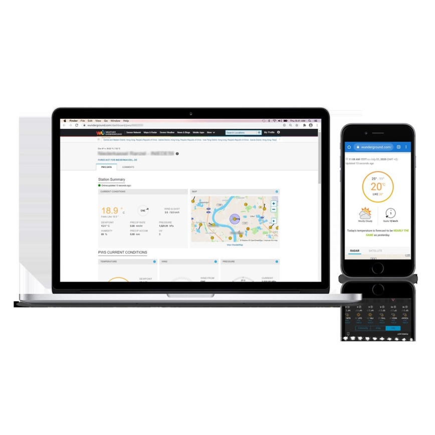 Sencor - Station météo professionnelle avec écran couleur LCD 1xCR2032 + 3xAA Wi-Fi