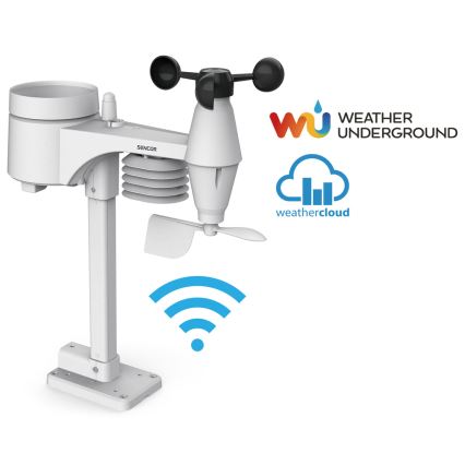 Sencor - Station météo professionnelle avec écran couleur LCD 1xCR2032 + 3xAA Wi-Fi