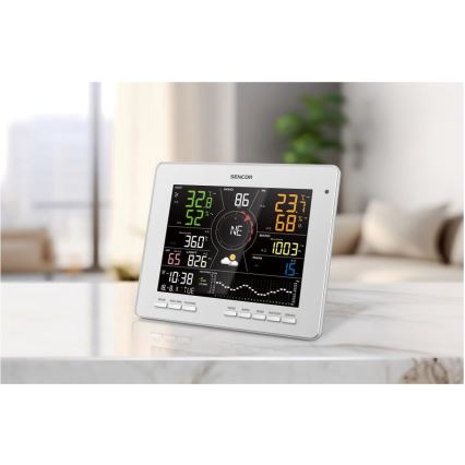 Sencor - Station météo professionnelle avec écran couleur LCD 5V 1xCR2032 + 3xAA + 2xAA Wi-Fi Tuya
