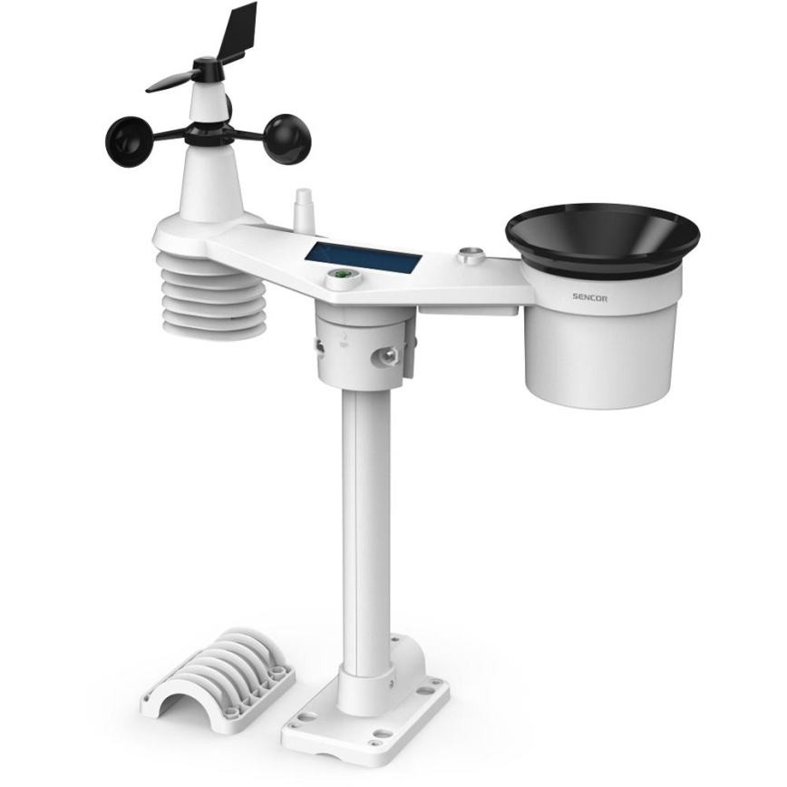 Sencor - Station météo professionnelle avec écran couleur LCD 5V 1xCR2032 + 3xAA + 2xAA Wi-Fi Tuya