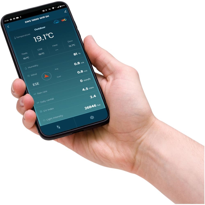 Sencor - Station météo professionnelle avec écran couleur LCD 5V 1xCR2032 + 3xAA + 2xAA Wi-Fi Tuya