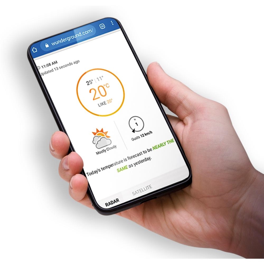 Sencor - Station météo professionnelle avec écran couleur LCD 5V 1xCR2032 + 3xAA + 2xAA Wi-Fi Tuya