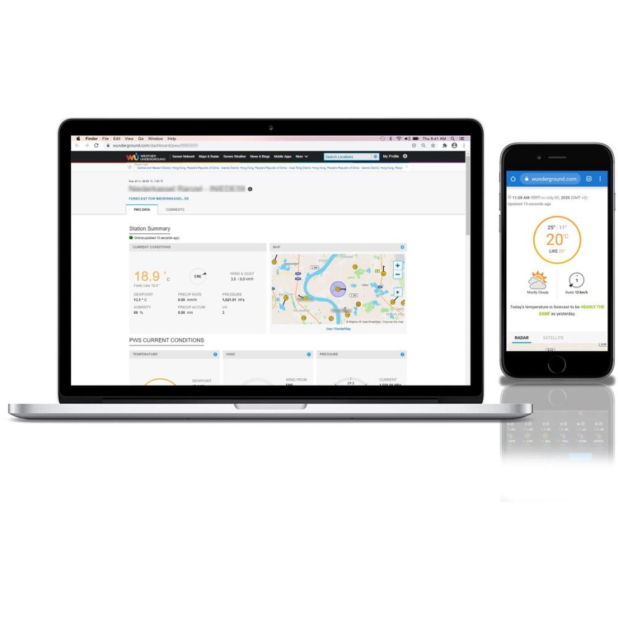 Sencor - Station météo professionnelle avec écran couleur LCD 5V 1xCR2032 + 3xAA + 2xAA Wi-Fi Tuya