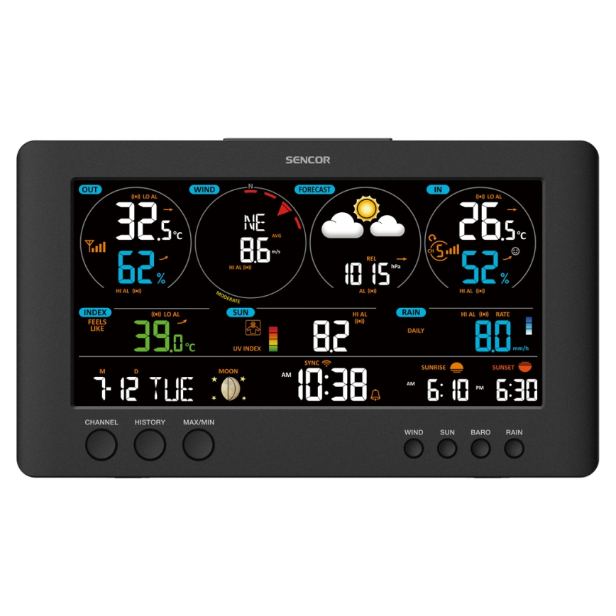 Mini station météo numérique affichage LCD Carlinéa - Feu Vert