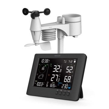 Sencor - Station météo professionnelle avec écran LCD couleur et réveil 5V/1xCR2032 + 3xAA Wi-Fi