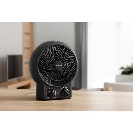 Sencor - Ventilateur avec élément chauffant 1200/2000W/230V noir