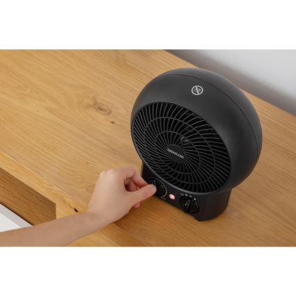 Sencor - Ventilateur avec élément chauffant 1200/2000W/230V noir