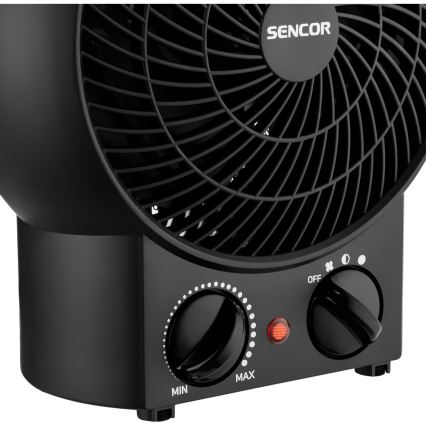 Sencor - Ventilateur avec élément chauffant 1200/2000W/230V noir