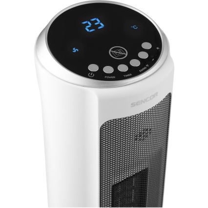 Sencor - Ventilateur chauffant à résistance céramique 2200W/230V Wi‑Fi blanc + télécommande
