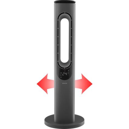Sencor - Ventilateur colonne sans pales avec chauffage céramique 1200/2000W/230V anthracite + télécommande