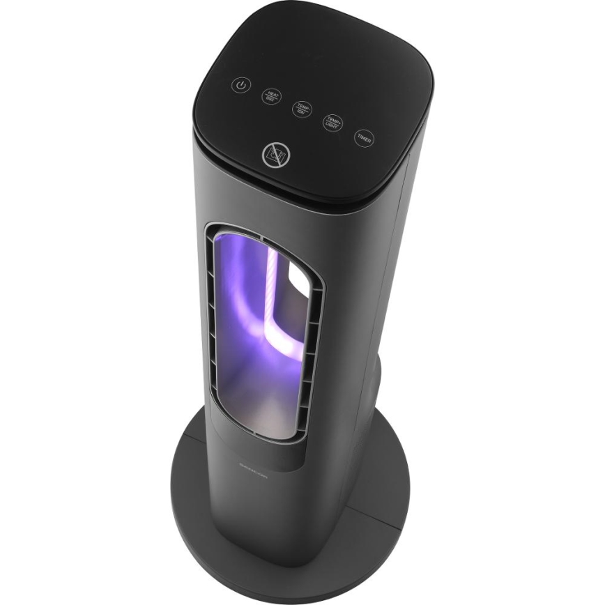 Sencor - Ventilateur colonne sans pales avec chauffage céramique 1200/2000W/230V anthracite + télécommande